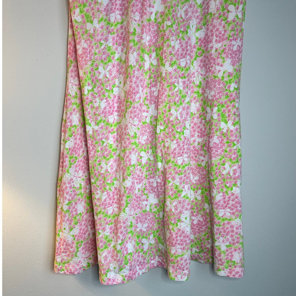 Lily Pulitzer Pink & Green Floral Dress Size Large - Picture 8 of 9